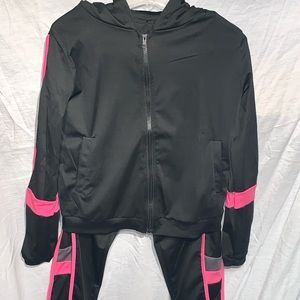 Black/Pink 2-Piece Tracksuit